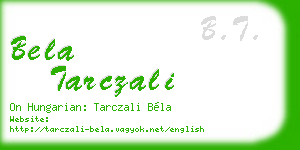 bela tarczali business card